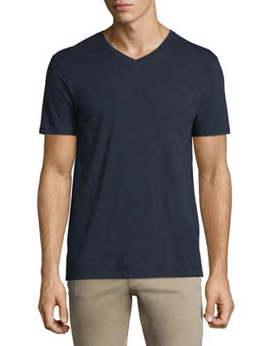 Vince Men's Pima Cotton V-neck Tshirt In Coastal
