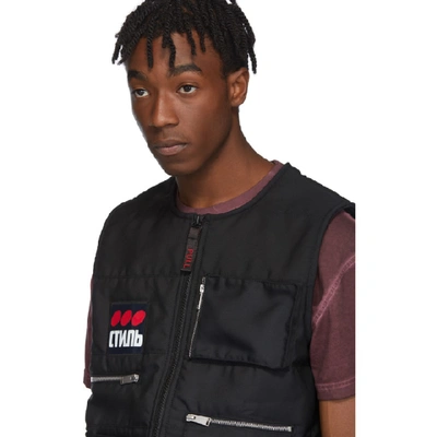 Shop Heron Preston Black Multipocket Fire Vest In 1088 Blkwht