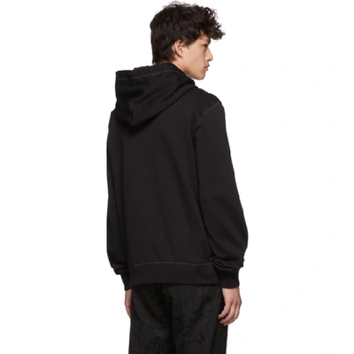 Shop Dolce & Gabbana Dolce And Gabbana Black Plaque Hoodie In N0000 Black