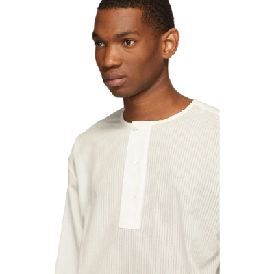 Shop Lemaire Off-white Mesh Henley In 060 Cream