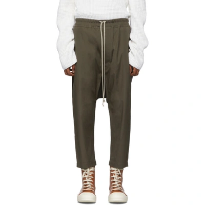 Shop Rick Owens Taupe Drawstring Cropped Trousers In 34 Dust