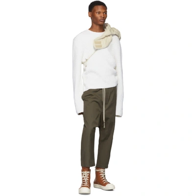 Shop Rick Owens Taupe Drawstring Cropped Trousers In 34 Dust