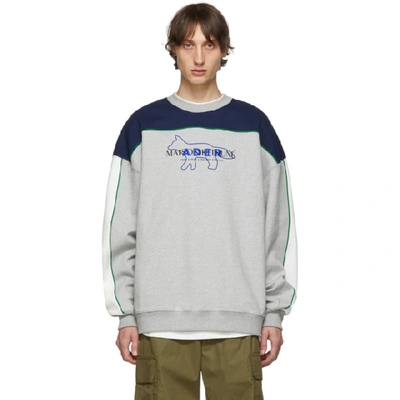 Shop Maison Kitsuné Maison Kitsune Grey Ader Error Edition Layout Sweatshirt