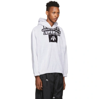 Adidas Originals By Alexander Wang Hooded Logo Sweatshirt In Ltgrey |  ModeSens