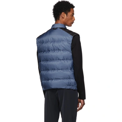 Shop Prada Blue Down Nylon Vest In Avio/black Fill: 90% Goose Down, 10% Feather.