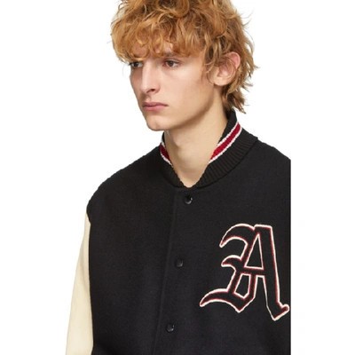 Shop Gucci Black & White Patch Bomber Jacket In 1830 Blknat