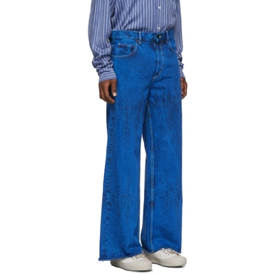 Shop Marni Blue Overdyed Bleached Jeans In 00b50 Blue