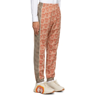 Shop Gucci Orange Tiger Heads Lounge Pants In 7548 Orange