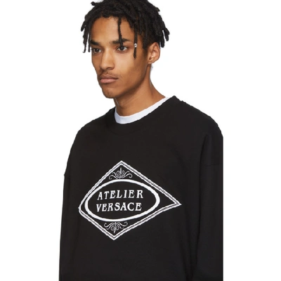 Shop Versace Black Atelier Sweatshirt In A008 Nero