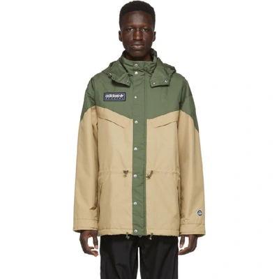 Adidas Originals Green And Beige Spezial Belthorn Anorak Jacket In Hemp ModeSens