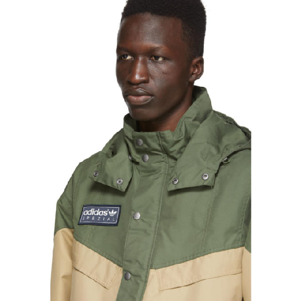 Adidas Originals Green And Beige Spezial Belthorn Anorak Jacket In Hemp |  ModeSens