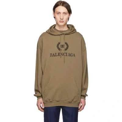 Balenciaga Laurier Regular Cotton Sweatshirt Hoodie In Brown | ModeSens