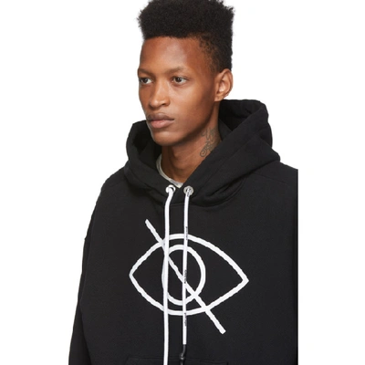 Shop Palm Angels Black Large Sensitive Content Hoodie In 1001 Blkwht