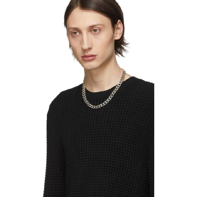 Shop Bottega Veneta Black Waffle Knit Sweater In 1000-black