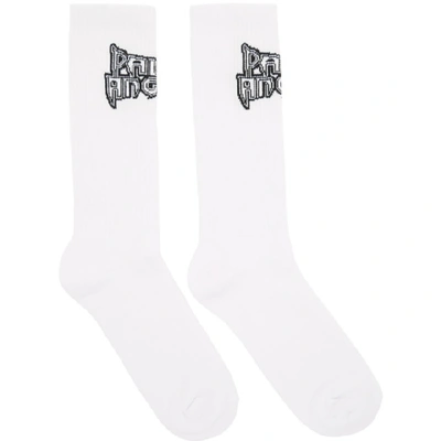 Shop Palm Angels White Metal Palm Socks In 0110 Whtblk