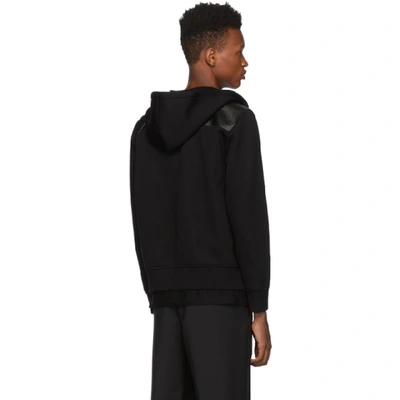 Shop Alexander Mcqueen Black Scuba Zip-up Hoodie In 0901 Blkblk