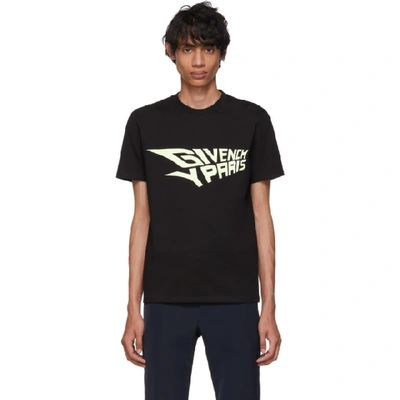 Shop Givenchy Black Glow-in-the-dark Slim-fit T-shirt In 001 Black