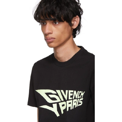 Shop Givenchy Black Glow-in-the-dark Slim-fit T-shirt In 001 Black