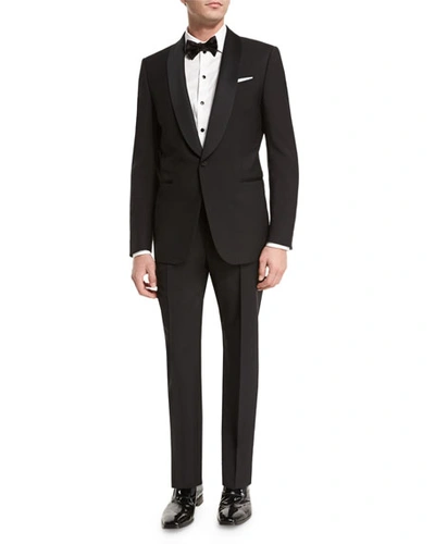 Shop Ermenegildo Zegna Men's Satin Shawl-collar Two-piece Tuxedo Suit