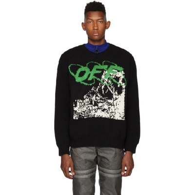 Shop Off-white Black And White Ruined Factory Sweater In 1001 Blkwht