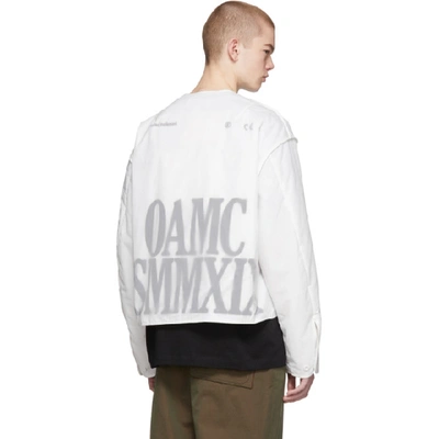 Shop Oamc White Numeral Jacket In 101 Natural