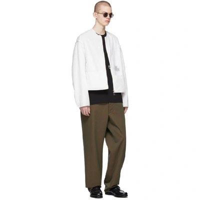 Shop Oamc White Numeral Jacket In 101 Natural