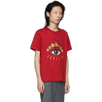 Shop Kenzo Red Eye T-shirt In 20 - Dark R