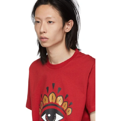 Shop Kenzo Red Eye T-shirt In 20 - Dark R