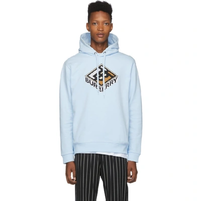 Burberry Graphic Logo Hoodie In Light Blue | ModeSens
