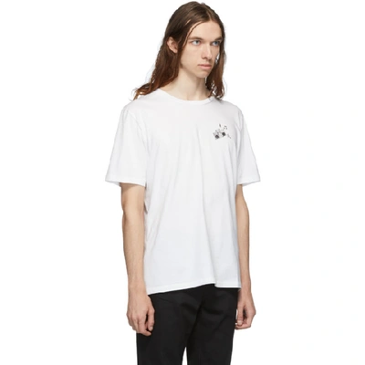 Shop Saint Laurent White Radio Print T-shirt