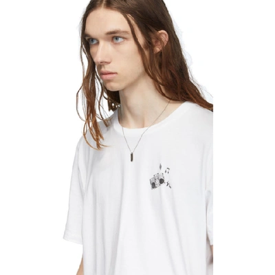 Shop Saint Laurent White Radio Print T-shirt