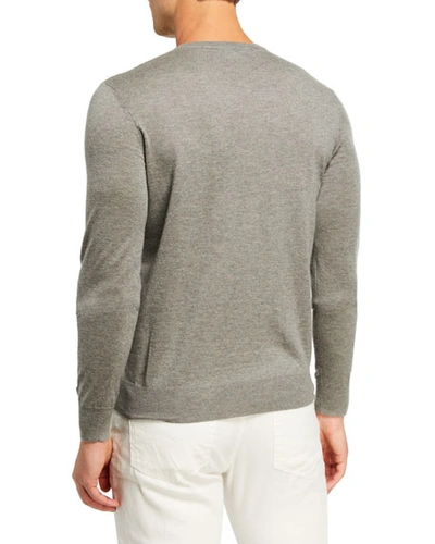 Shop Ralph Lauren Men's Cashmere Crewneck Sweater In Gray Light