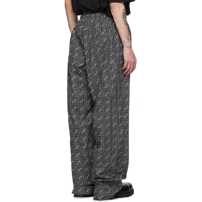 Shop Balenciaga Black And White Oversize Leg Trousers In 1070 Blk Wh