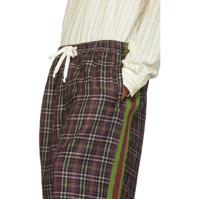 Shop Gucci Purple And Black Fancy Tartan Shorts In 5727 Vineya