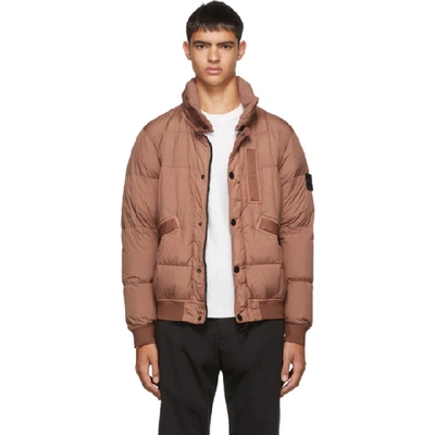 Shop Stone Island Red Down Puffer In V0013 Rust