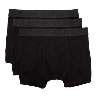 OFF-WHITE 三件装黑色工业风贴边平角内裤