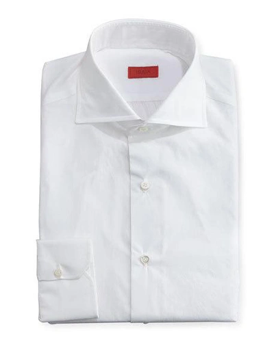 Shop Isaia Slim Solid Dress Shirt, White