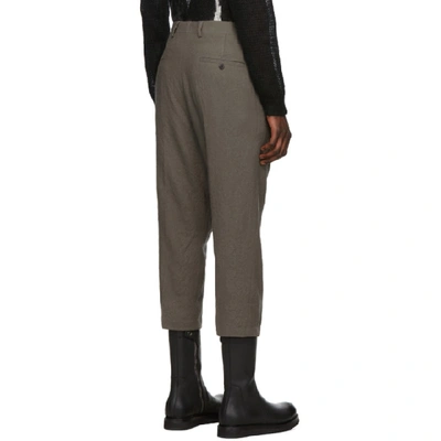 Shop Rick Owens Grey Cropped Astaires Trousers In 34 Dust