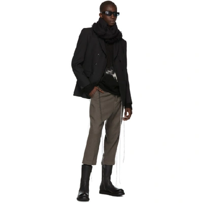 Shop Rick Owens Grey Cropped Astaires Trousers In 34 Dust