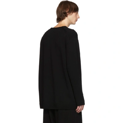 YOHJI YAMAMOTO 黑色提花圆领毛衣