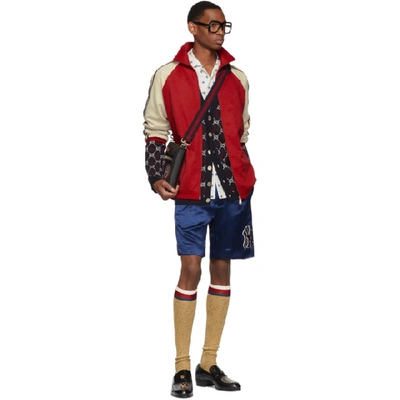 Shop Gucci Red And Off-white Oversized Jersey Jacket In 6116 Red