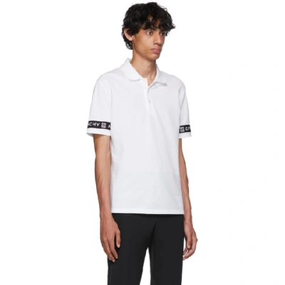 Shop Givenchy White 4g Band Polo In 100 White