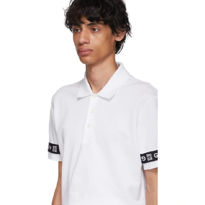 Shop Givenchy White 4g Band Polo In 100 White