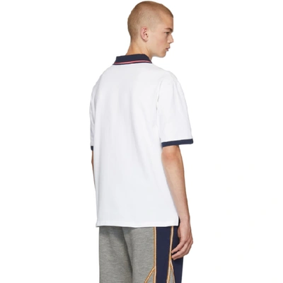 Shop Ahluwalia Studio White Beaded 'england' Polo