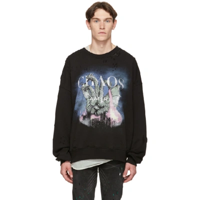 Shop Amiri Black City Dragon Sweatshirt