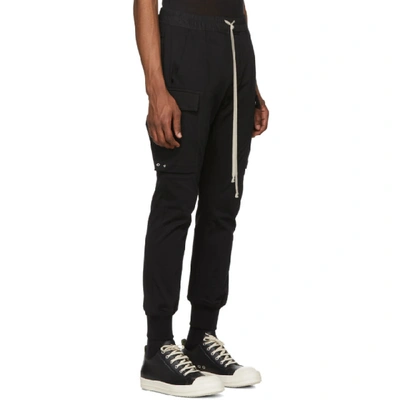 Shop Rick Owens Black Jogger Cargo Trousers In 09 Black