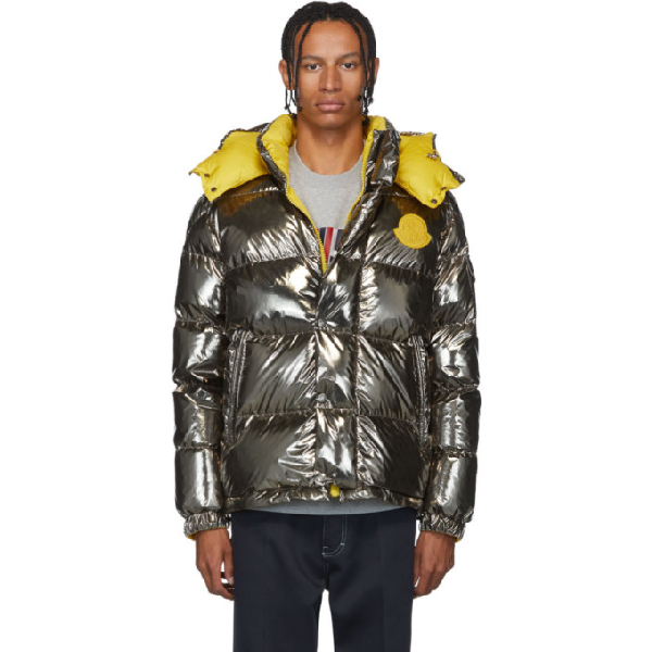 moncler metallic puffer jacket
