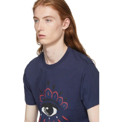 Shop Kenzo Navy Bleached Eye T-shirt In 78-navy