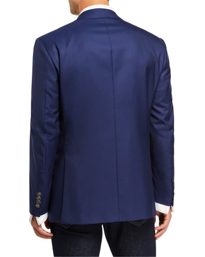 Stefano Ricci Men's Solid Wool Blazer W/ Palladium Buttons In Navy