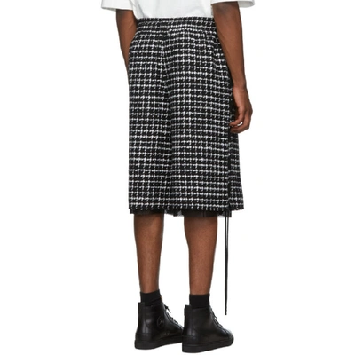 Shop Faith Connexion Black And White Tweed Pdp Shorts In 110 Blkwht